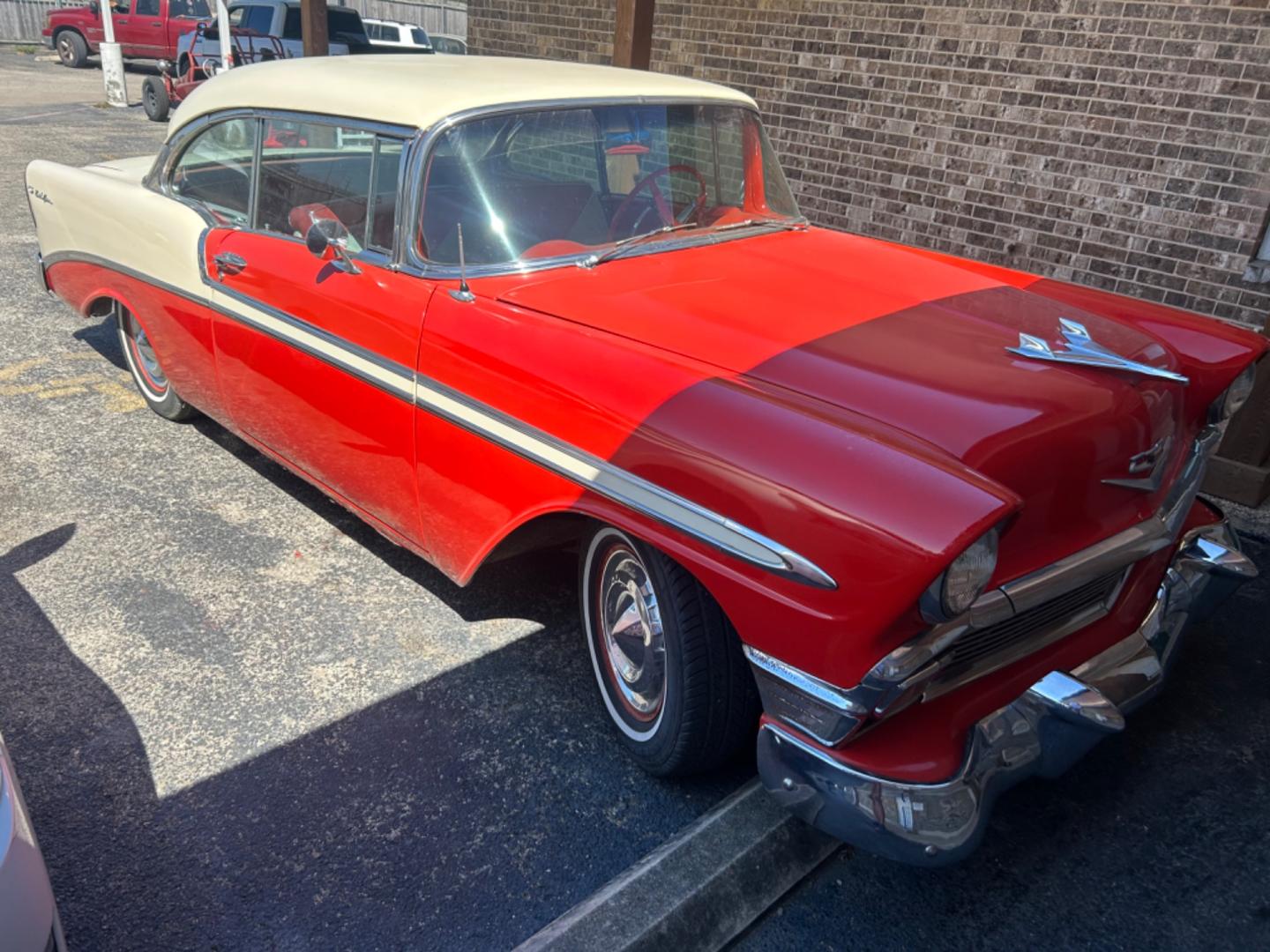 1956 Red Chevrolet Bel Air Bel Air (C56F032989) , located at 1687 Business 35 S, New Braunfels, TX, 78130, (830) 625-7159, 29.655487, -98.051491 - Photo#4